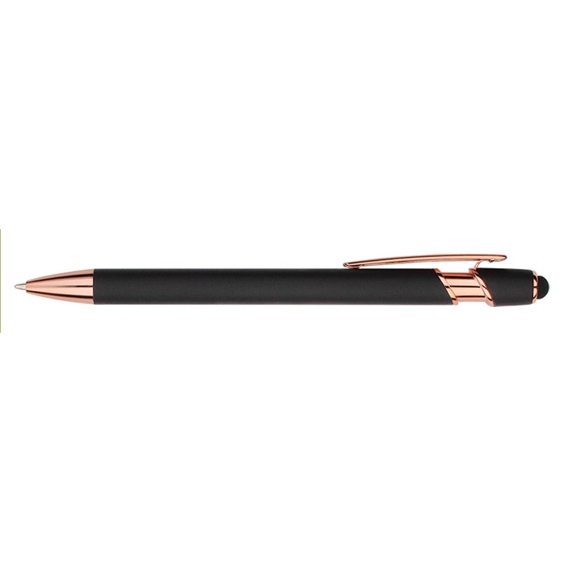 Metal Ballpoint Pen With Stylus Tip Rose Gold 2