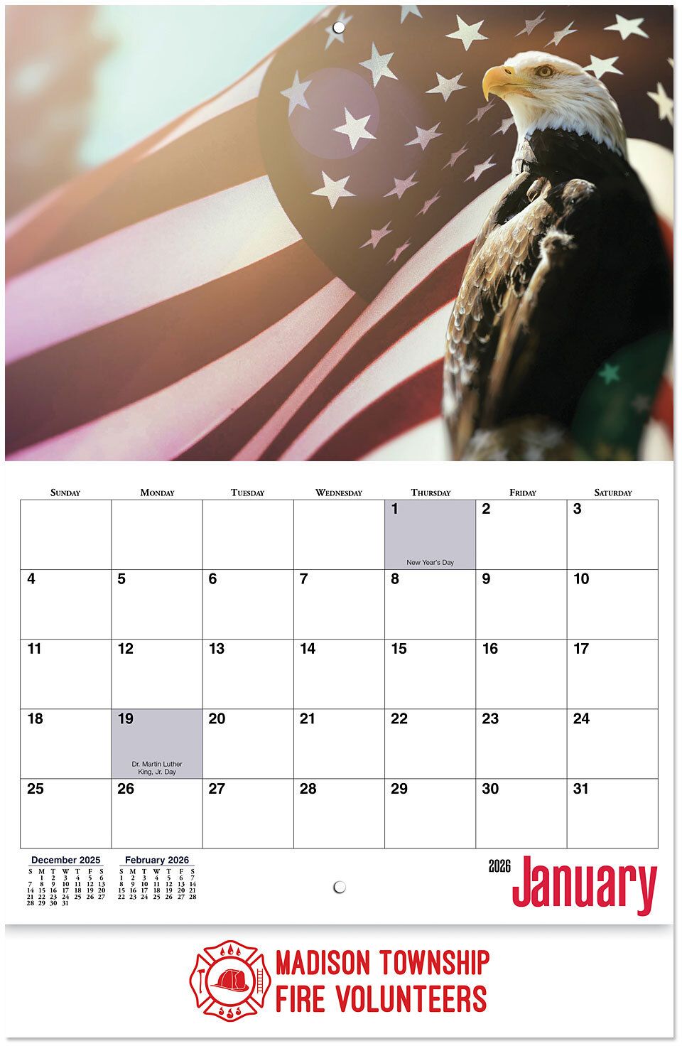 AMERICAN GLORY STAPLED WALL CALENDAR 16