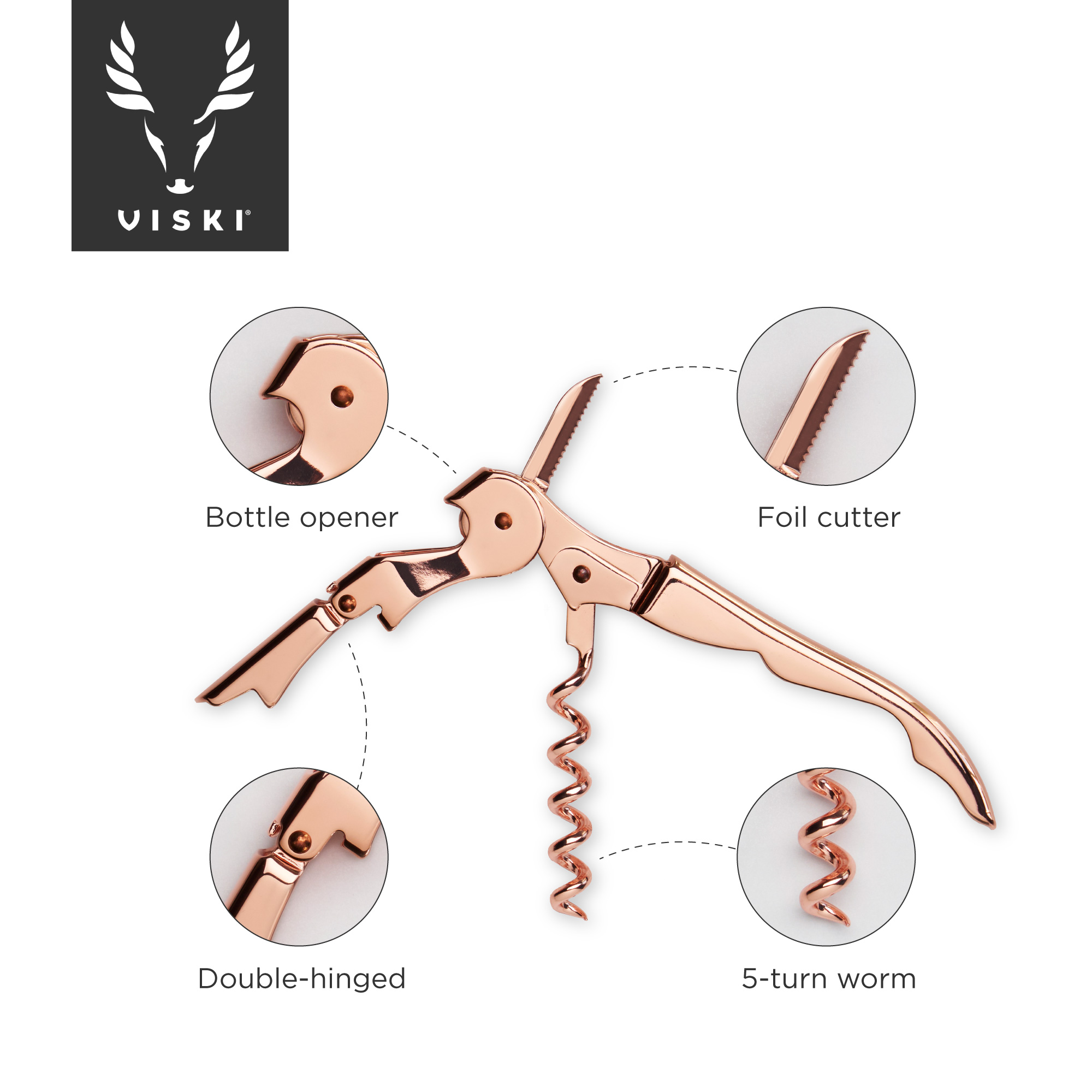 Viski® Signature Double Hinged Corkscrew 10