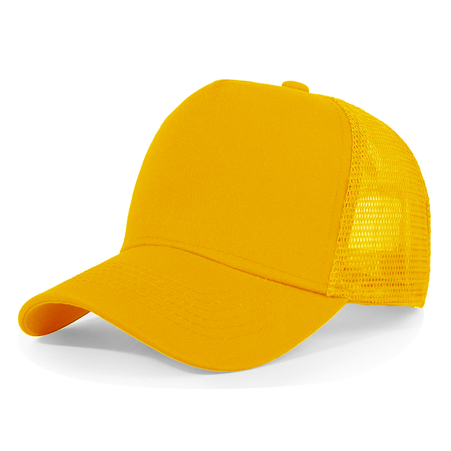 Stock Solid Color Cotton 5-Panel Trucker Cap 47