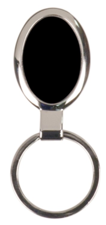 Black Oval Engraved Key Ring 1