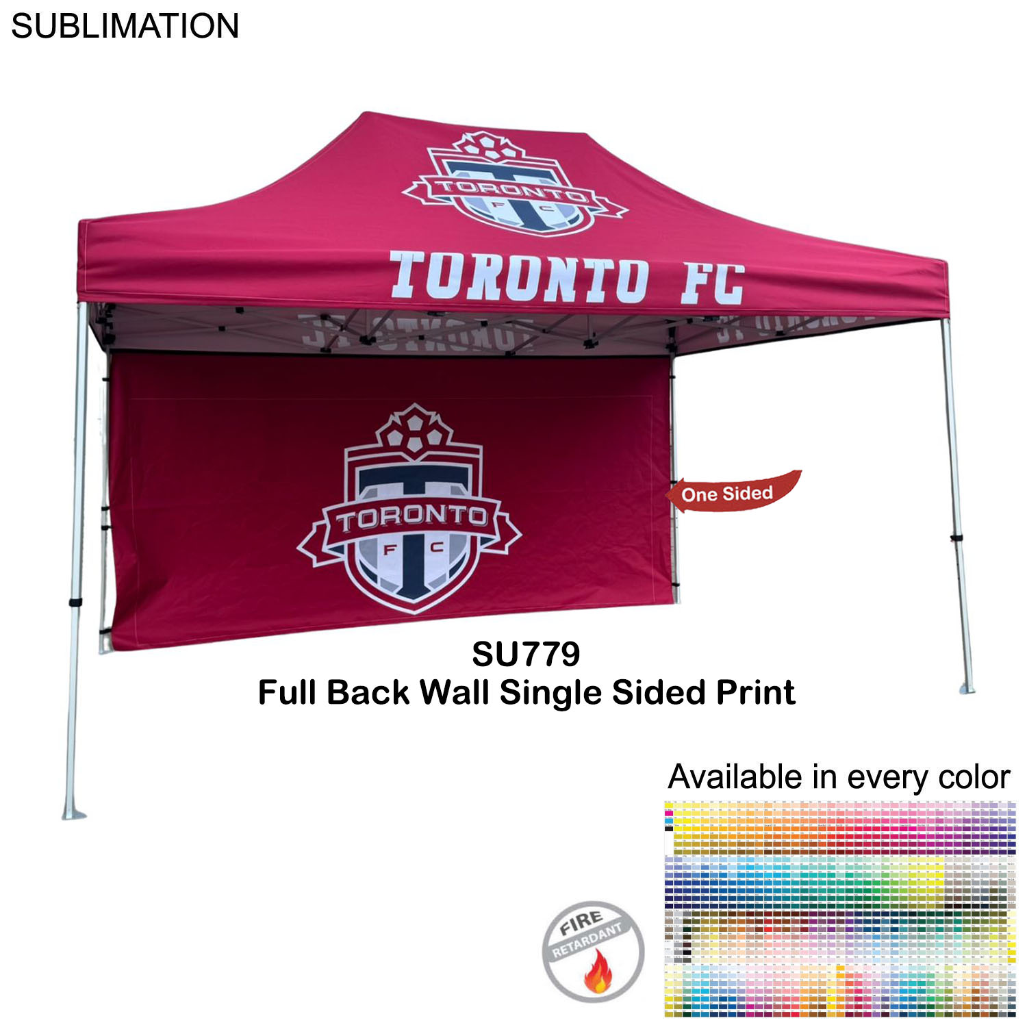 72Hr Fast Ship - Full 15' Back Wall for 10x15 Tent Kit, Sublimated, Single Sided Print 8