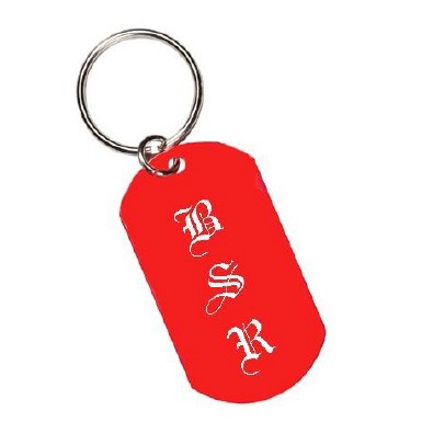 Red Anodized Aluminum Dog Tag Key Chain 1