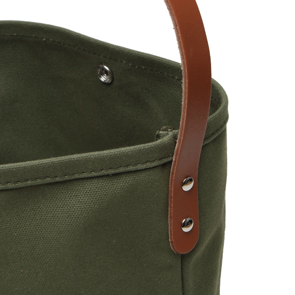 18 Oz. Super Heavy Canvas Bucket Tote w/Leather Handle 10