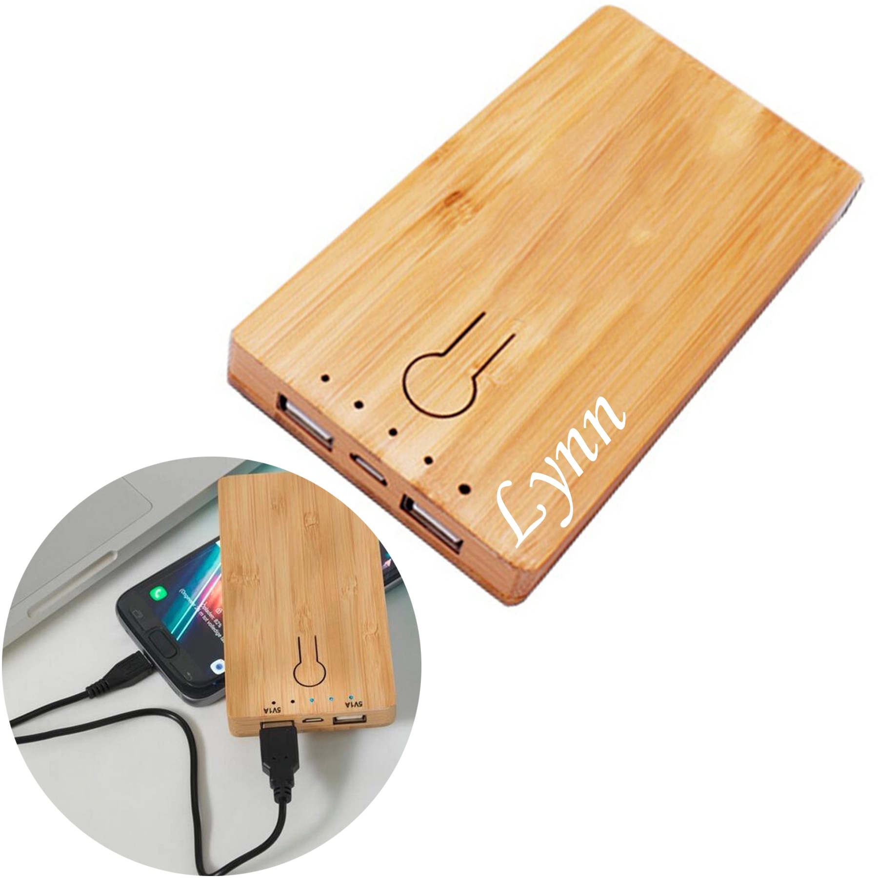 Wooden Portable Power Bank 2