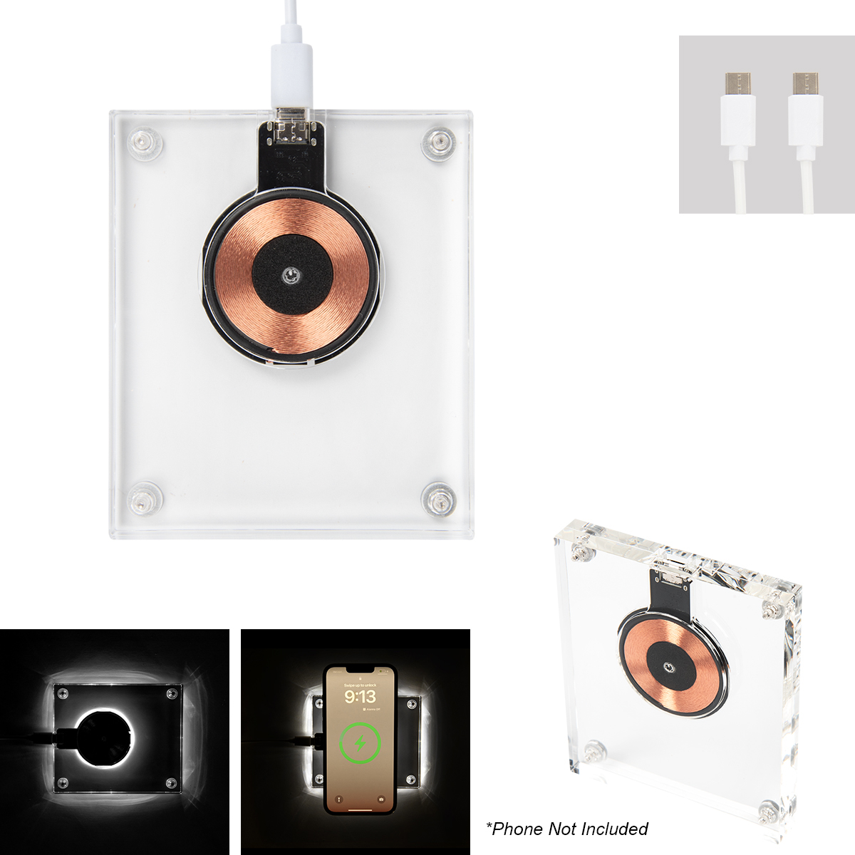 15W Acrylic Light Up Wireless Charger 3