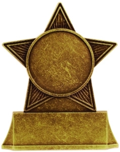 4 3/4" Antique Gold Metal Star Award w/2" Insert Holder 2