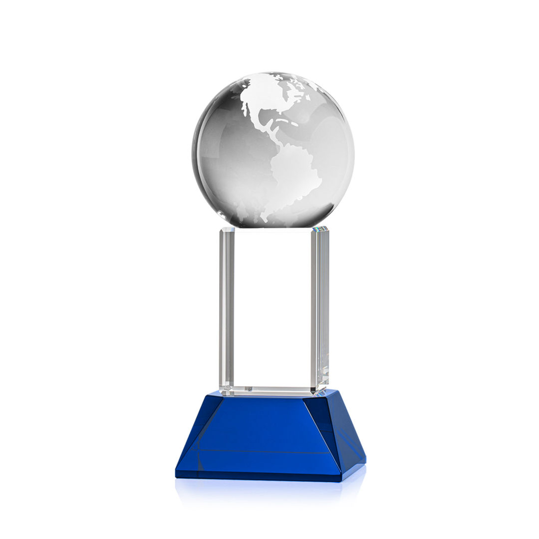 Globe Award on Stowe Base - Blue 5
