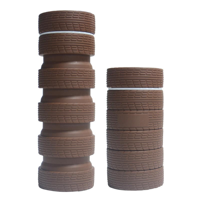 Tire Shape Collapsible Silicone Water Bottle 5