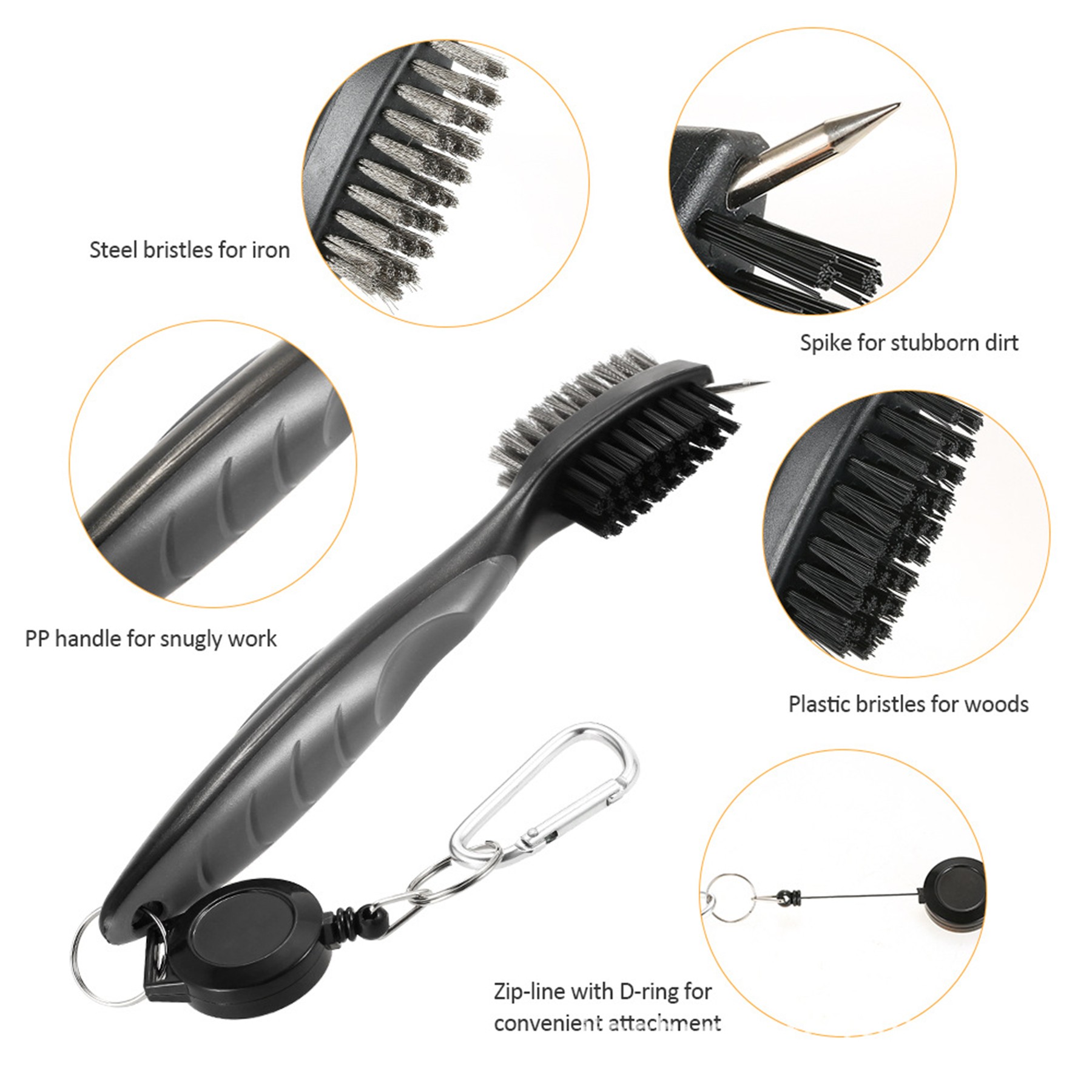 Golf Club Double Sided Cleaning Brush 5