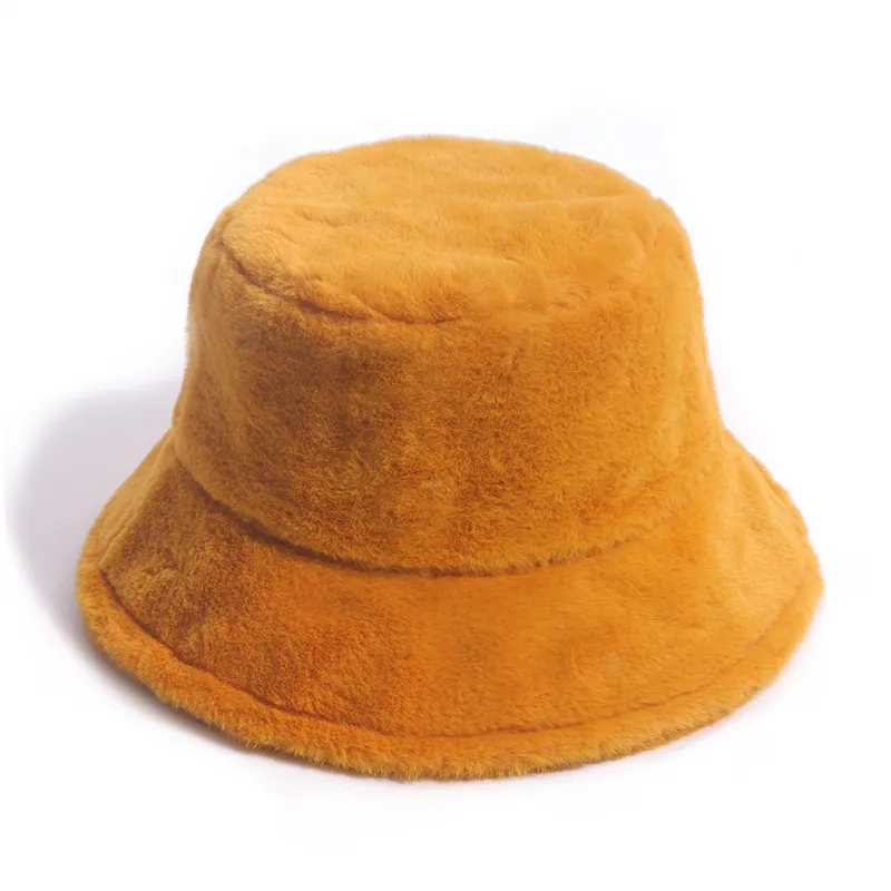 Faux Fur Bucket Hat Winter Warmer Fisherman Cap for Women 2