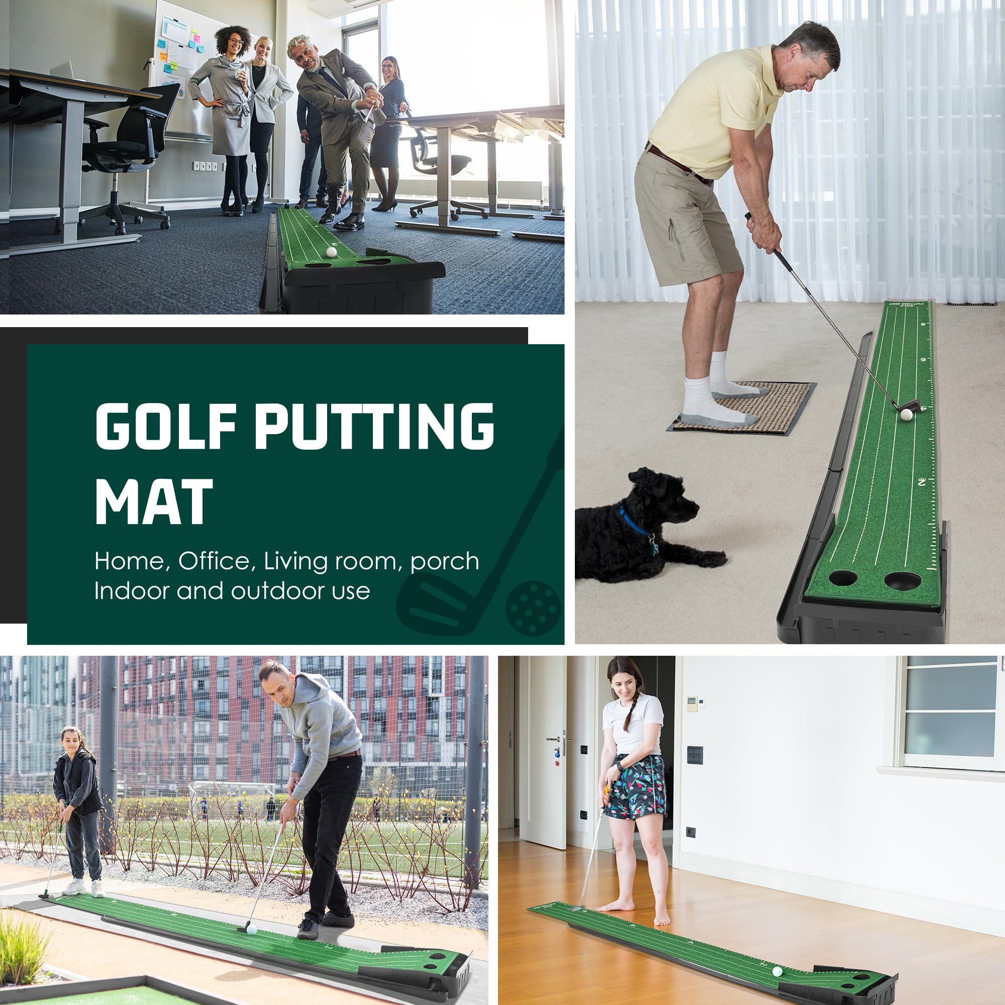 Indoor Golf Putting Green with Automatic Ball Return 2
