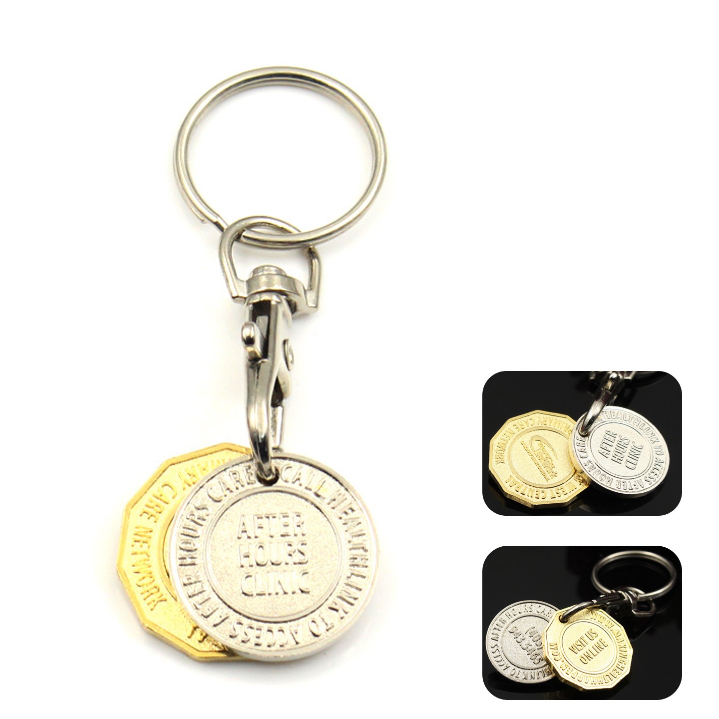 Shopping Cart Coin Keychain Set 2
