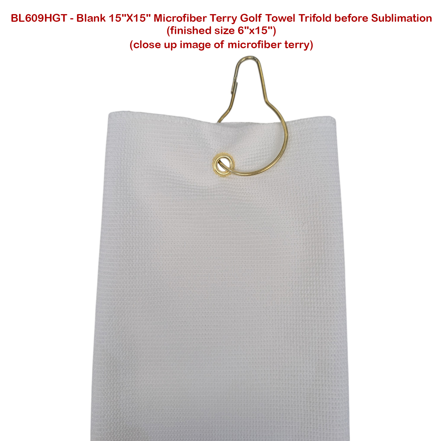 72 Hr Fast Ship - Colored Microfiber Dri-Lite Terry Golf Towel, Finished size 6x15, Trifold 4