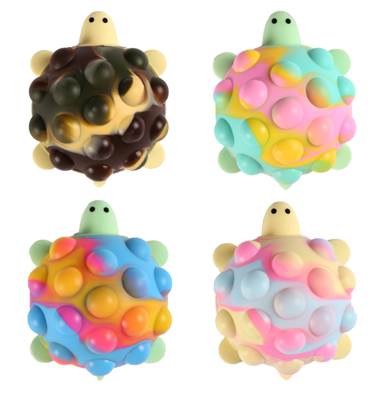 Turtle-Shaped Push Pop Slicone Toy 2