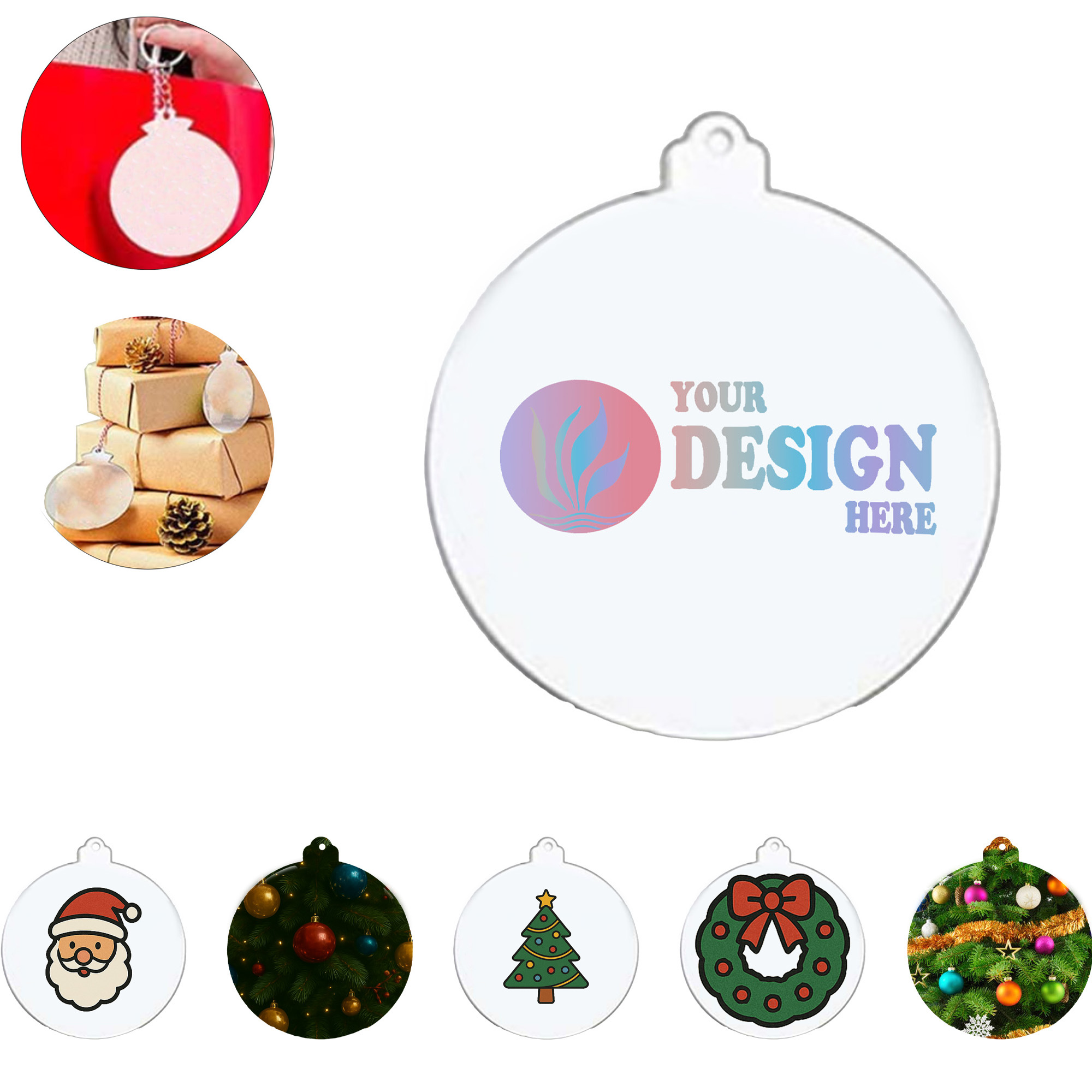 Custom Clear Christmas Ornament 2