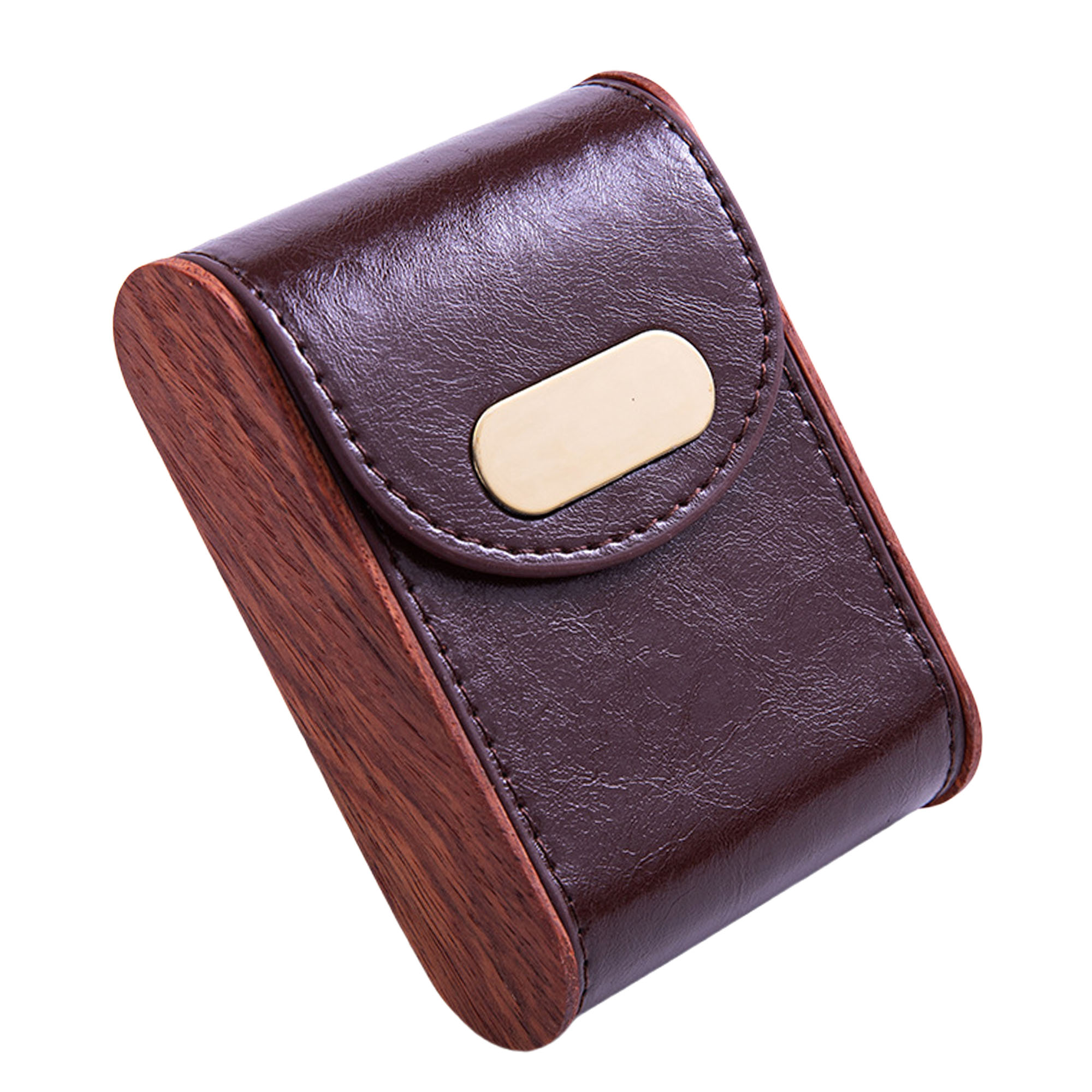 Vintage Retro Wooden Cigarette Case with Metal Accent 5