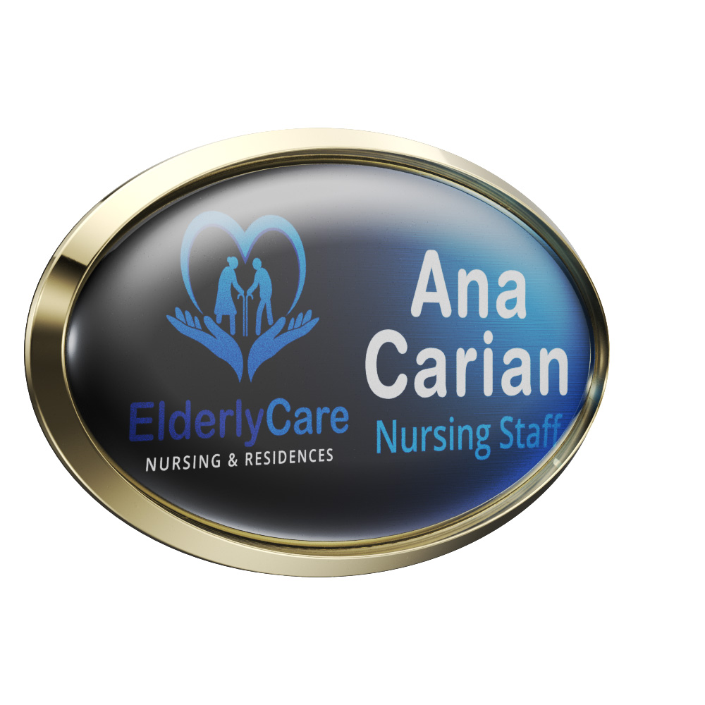 Express Vibraprint® 3" x 1-1/2" Oval Name Badge Holder 9