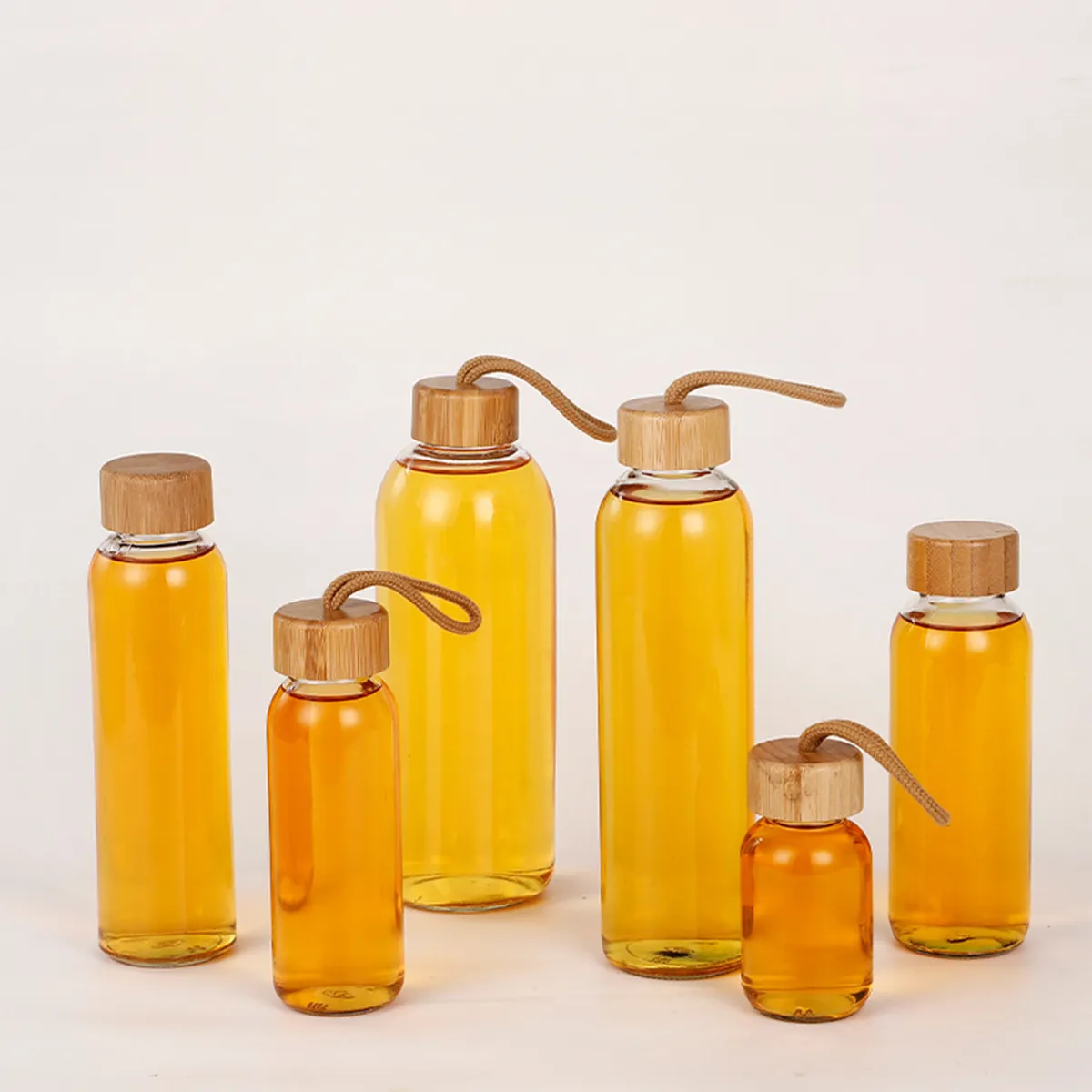 17OZ. Glass Water Bottle With Bamboo Lid And Beverage Cup 1