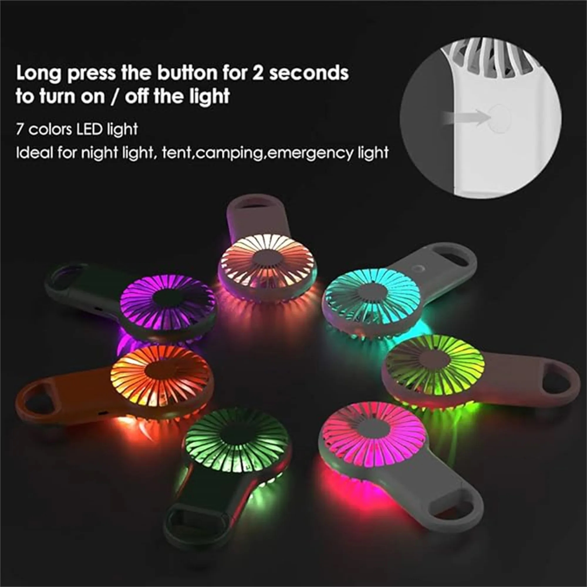 Mini USB Rechargeable LED Light Fan 6