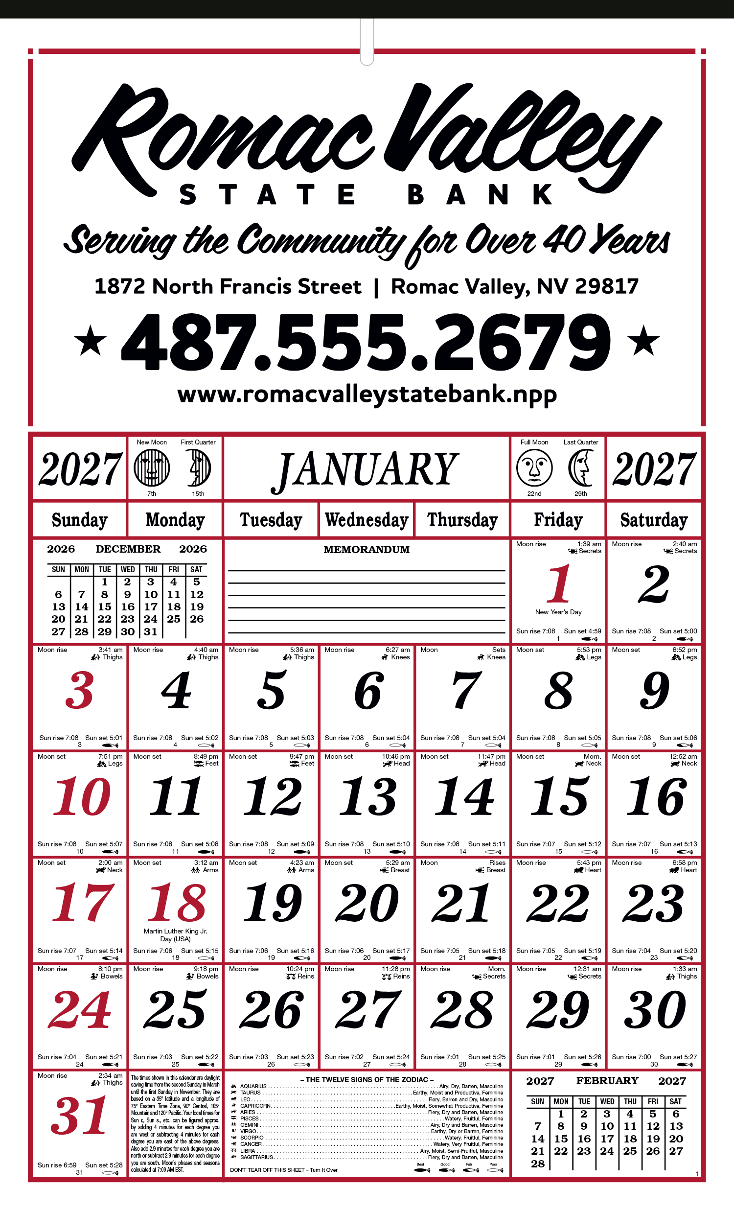 Skinner & Kennedy® 7-Sheet Almanac 7