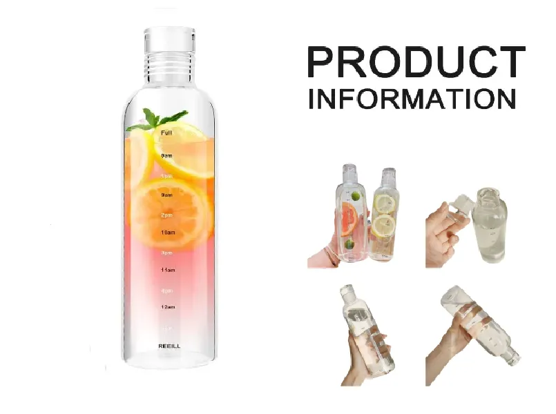 Glass Water/Juice/Coffe/Tea Bottles/Cups with Lids 2