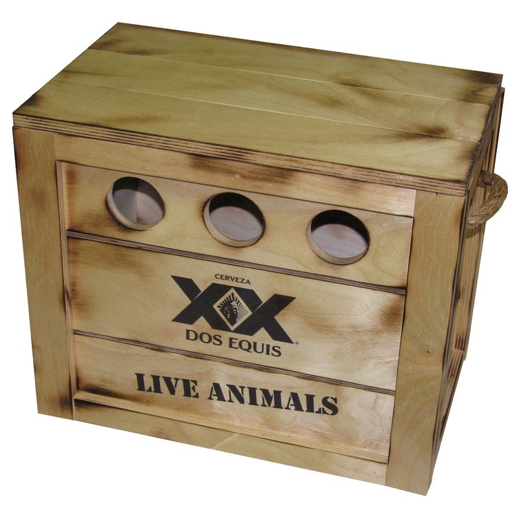 Wood Crate Box, 15" x 9" x 12" 3