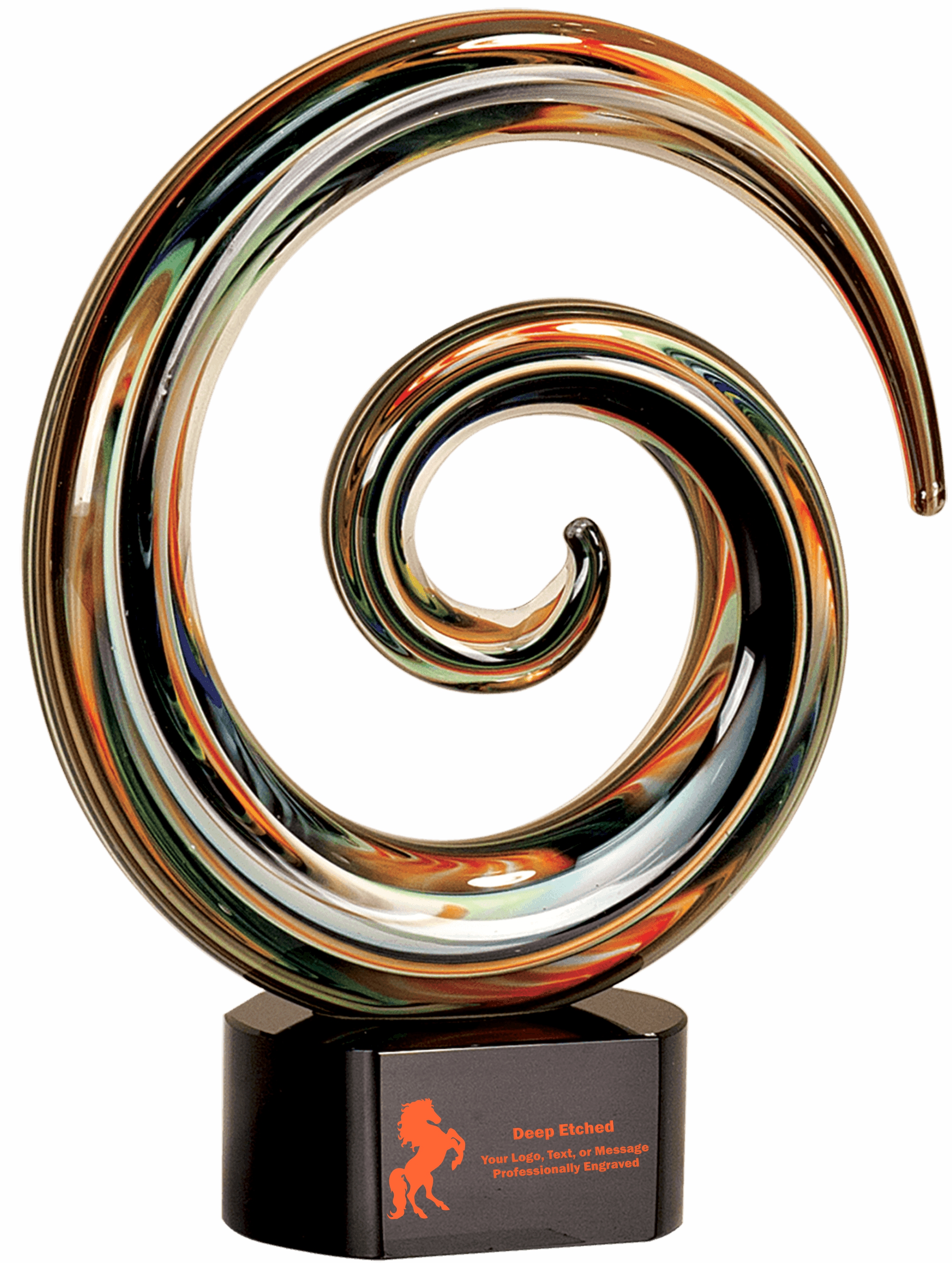 9 1/4" Swirl Art Glass Award