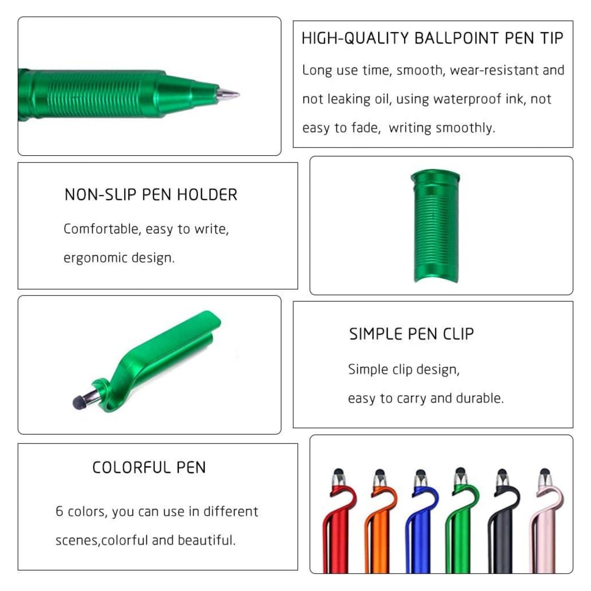 Multifunctional 3 in 1 Phone Holder Capacitive Stylus Ballpoint Pens 3