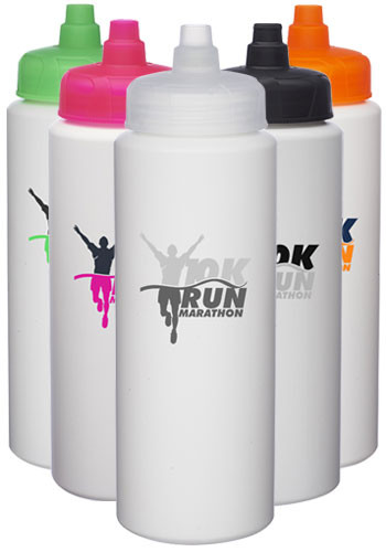 32 oz. HDPE Plastic Water Bottles with Quick Shot Lid