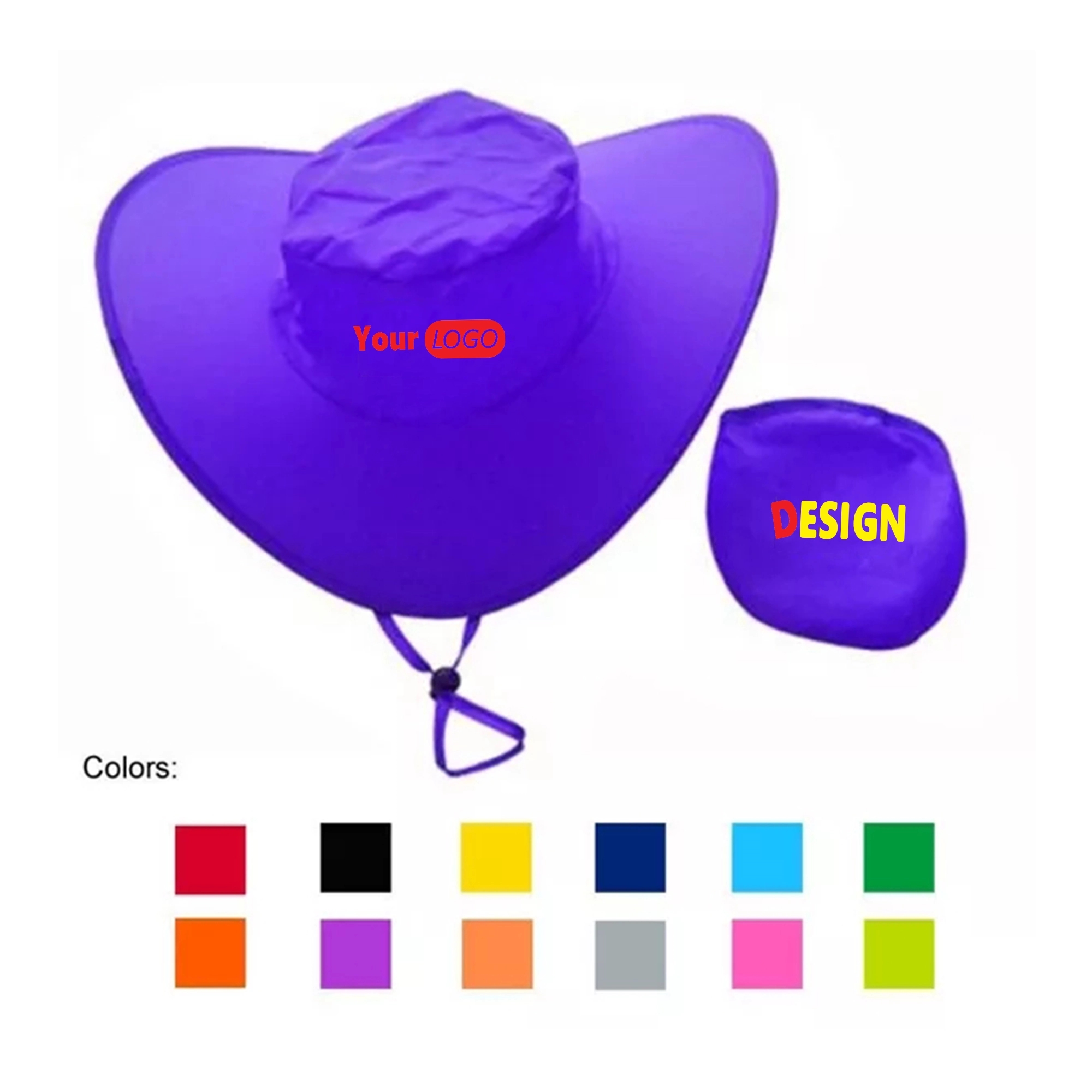 Polyester Collapsible Folding Cowboy Sun Hat 3