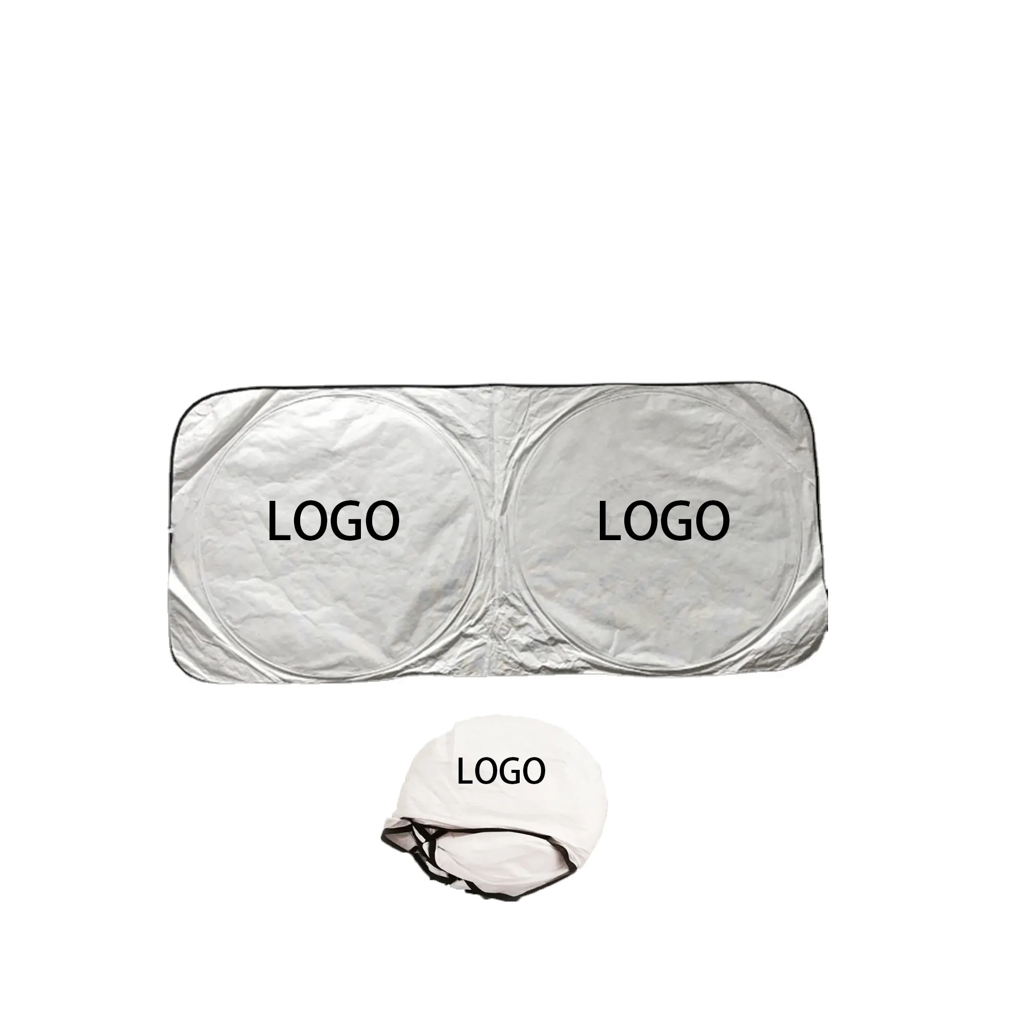 Foldable Car Double Ring Sunshade With Small Bag
