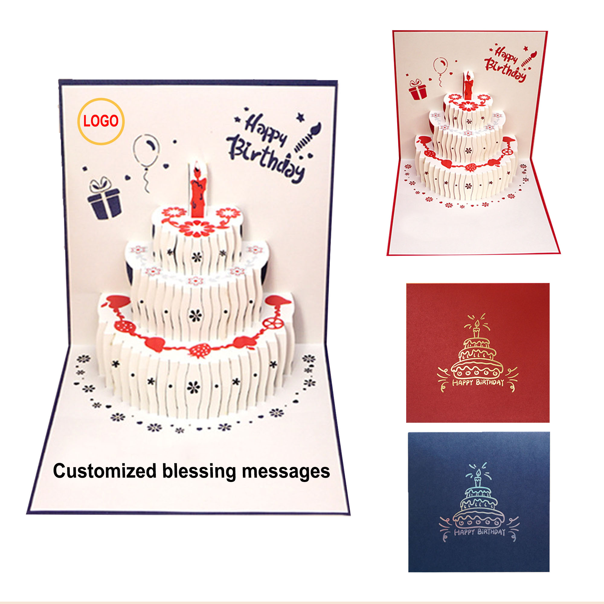 3D Birthday Cake Greeting Card 1