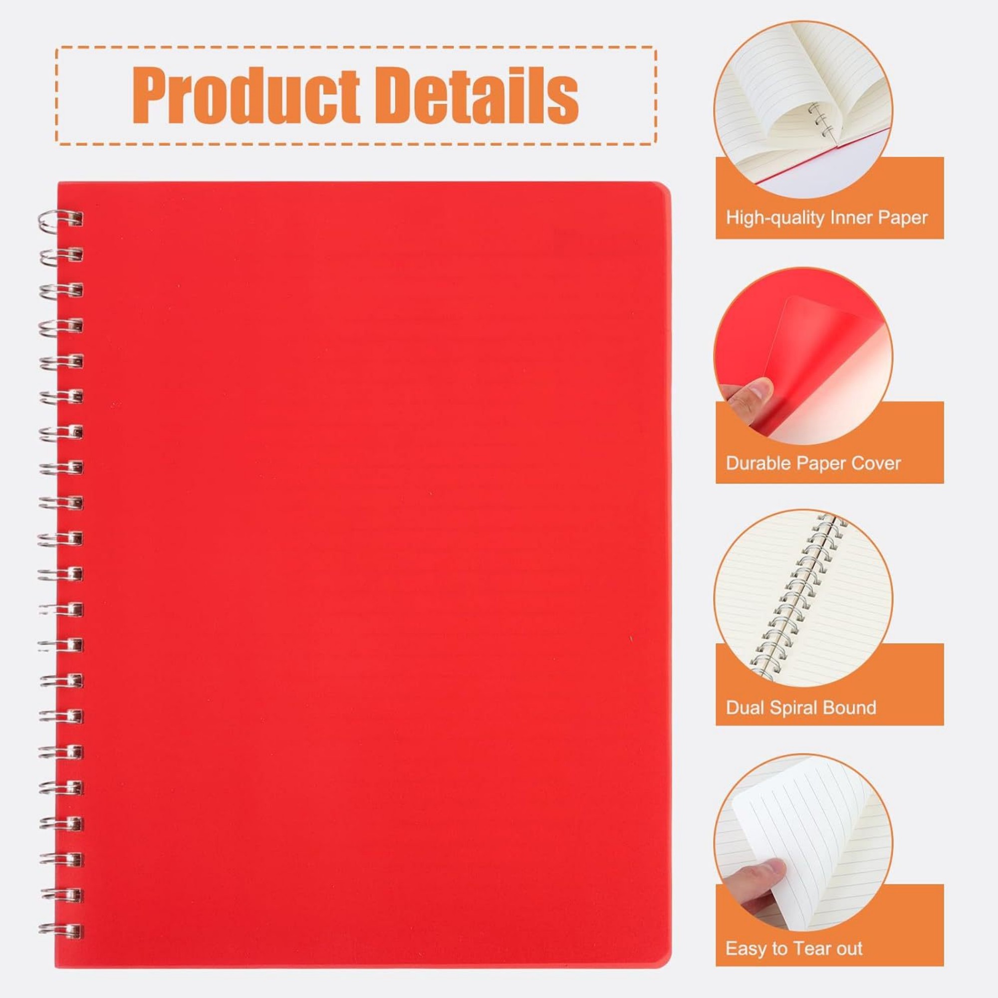 A4 80 Sheets College Ruled Notebook With Plastic Waterproof Cover 3