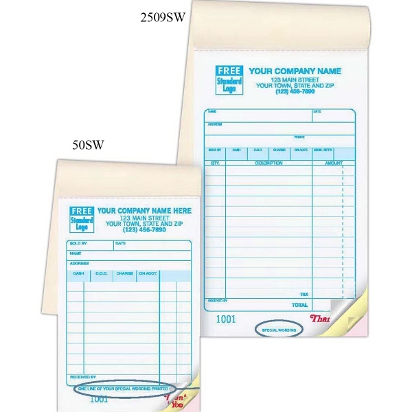 Sales Books, Medium Classic With Special Wording 1