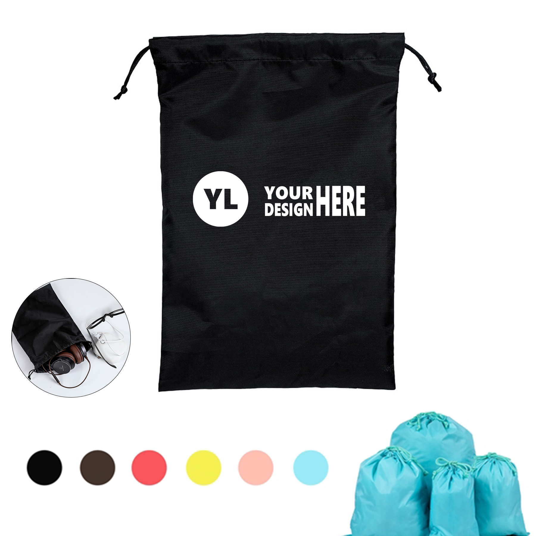 Portable Travel Bag with Nylon Drawstring Design 7