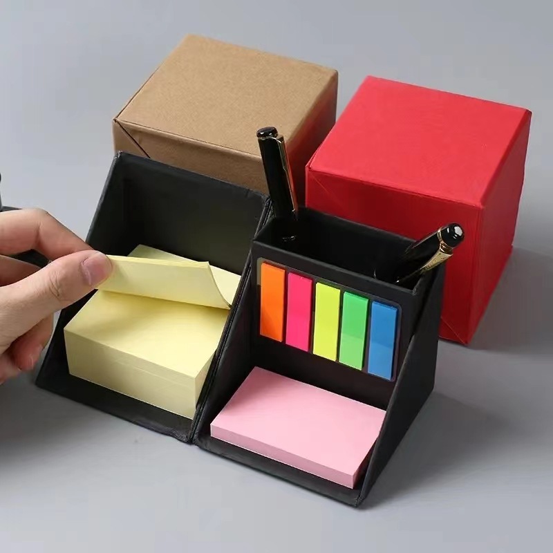 Multi Function Sticky Notes Cube Box With Pen Holder 2