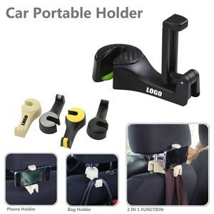 Car Headrest Bag Hanger And Phone Holder With Self Lock Switch 16