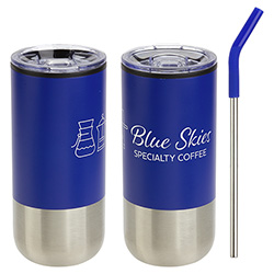 Oxford 16 oz Stainless Steel/Polypropylene Tumbler with Straw 28