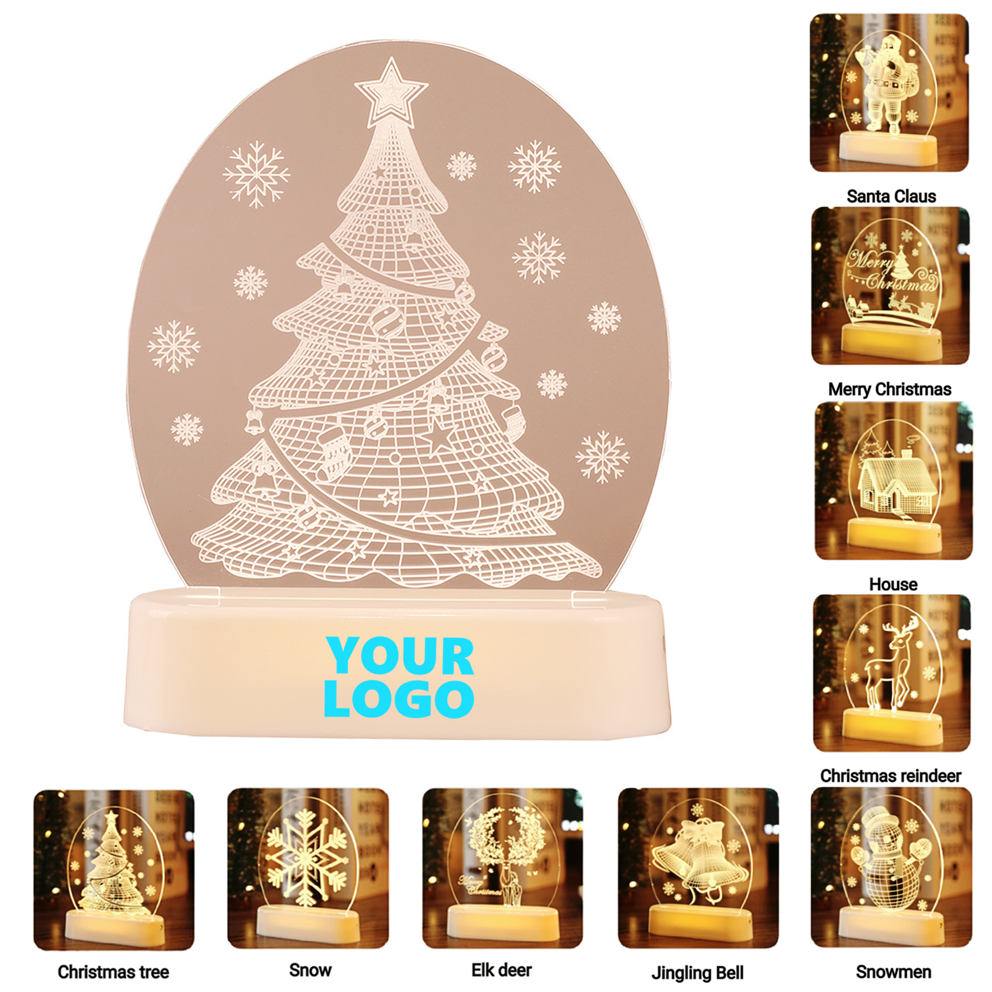 Warm White Christmas LED Night Light 5
