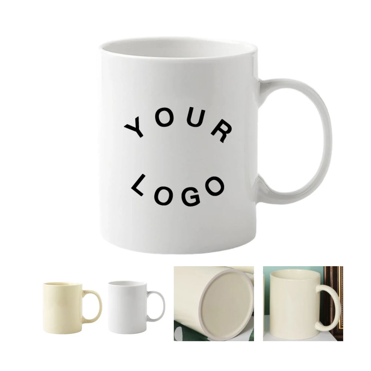 12oz Ceramic Coffee Mug with Classic C Handle Design 2