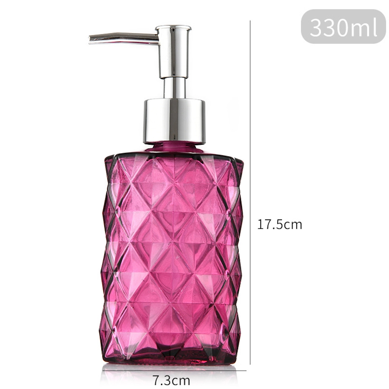 11 Oz Stylish Glass Soap Dispenser With Geometric Pattern 6