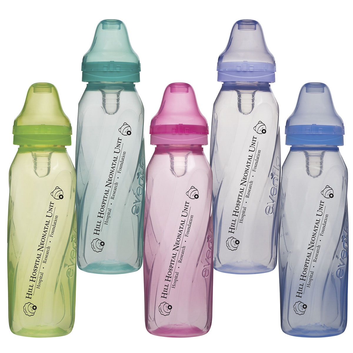 8 oz Assorted Color Evenflo Baby Bottles