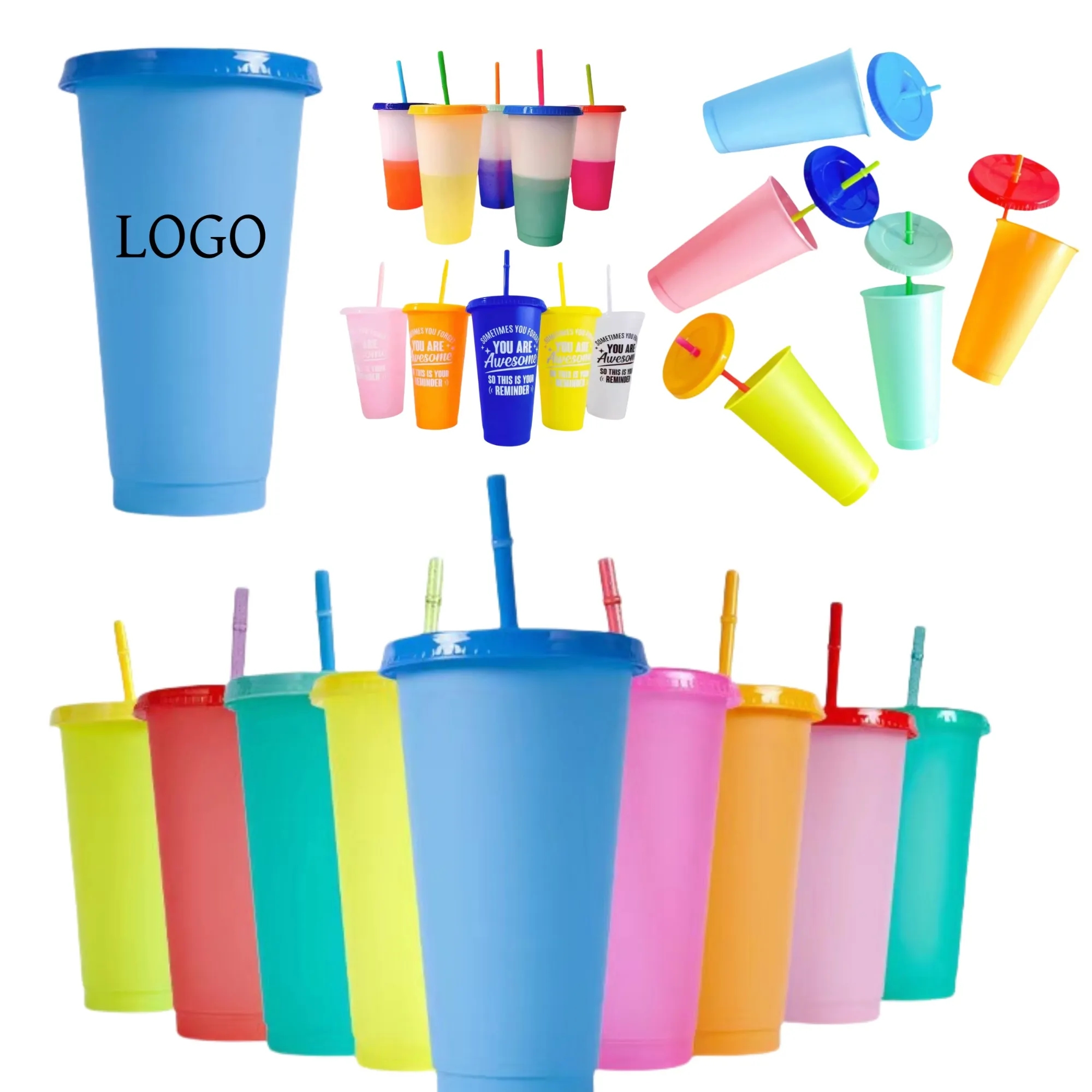 24oz Reusable Plastic Color Changing Cups 4