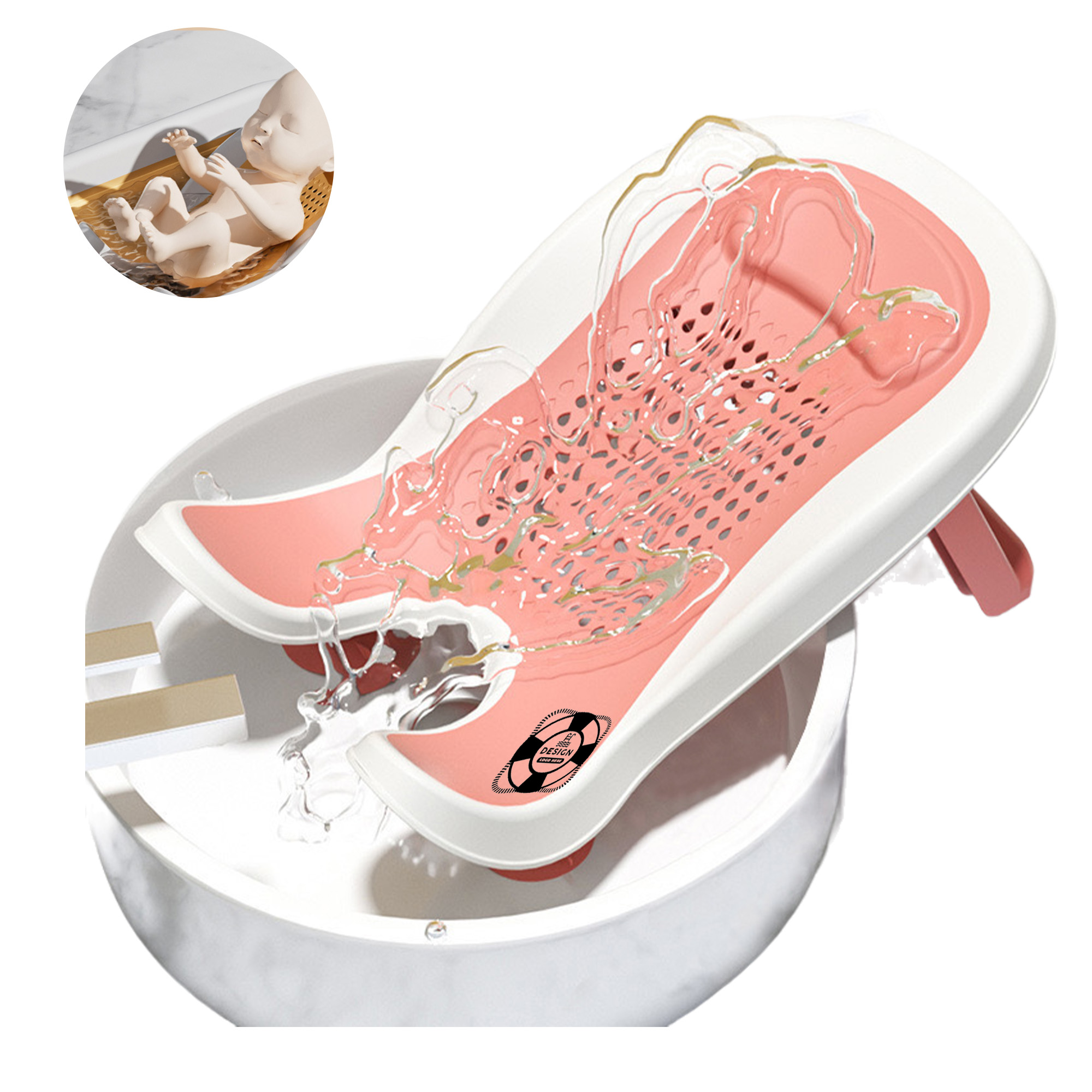 MOQ 50 Newborn Baby Wash Assist Seat Portable Bath Support 1