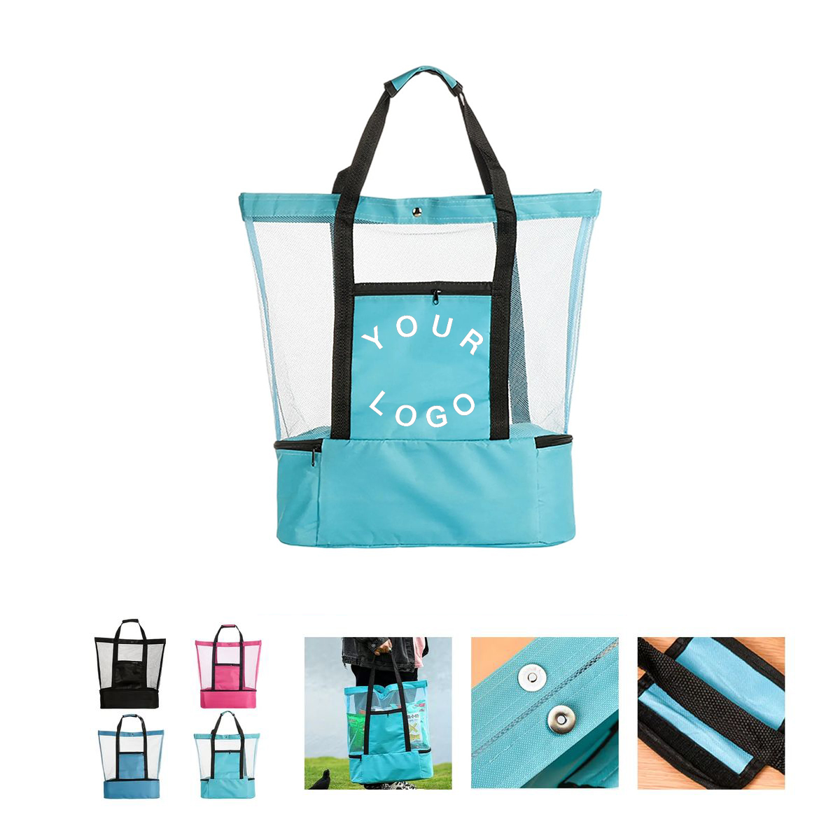 Durable Oxford Beach Bag with Double Layer Design 1