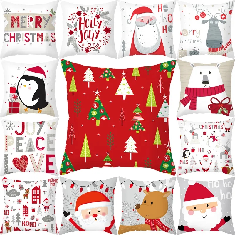 18"x18"Christmas Peach Velvet Pillowcase 5