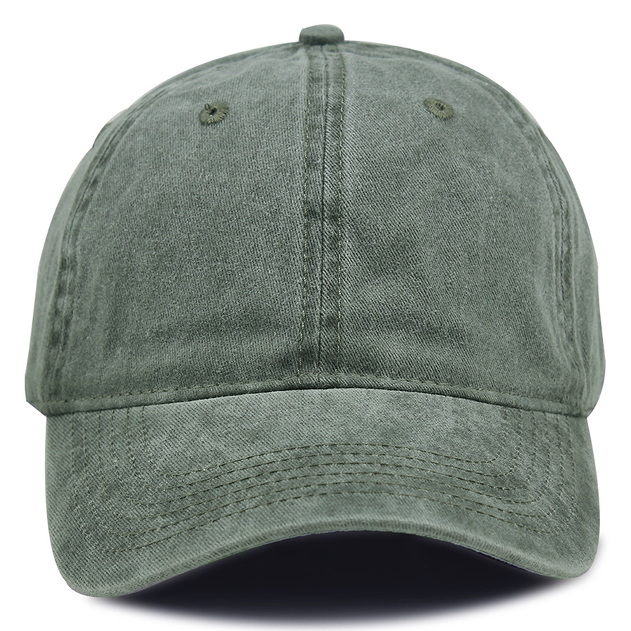 Stock Washed Cotton 6-Panel Baseball Cap w/ Metal Tuck