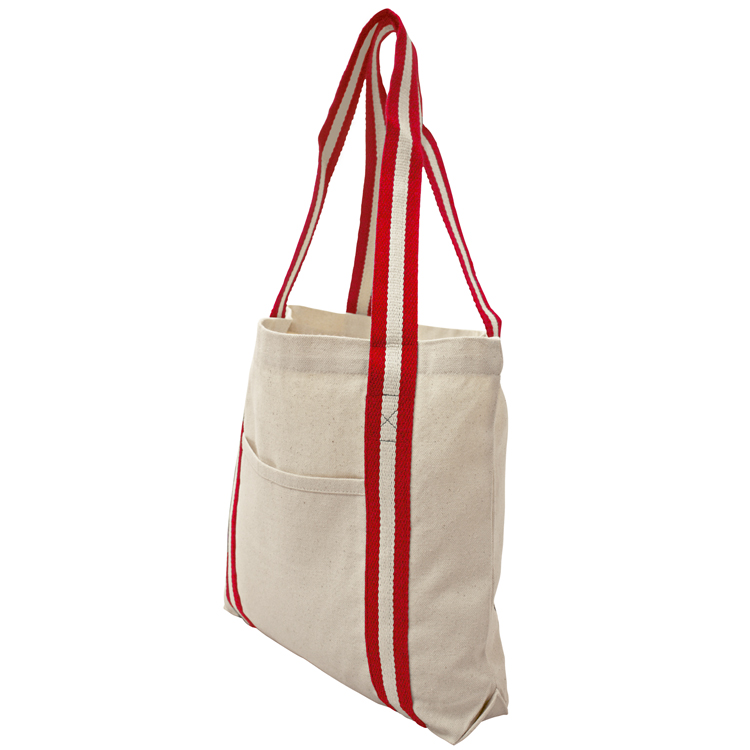 Red Candy Stripe Cotton Tote 2