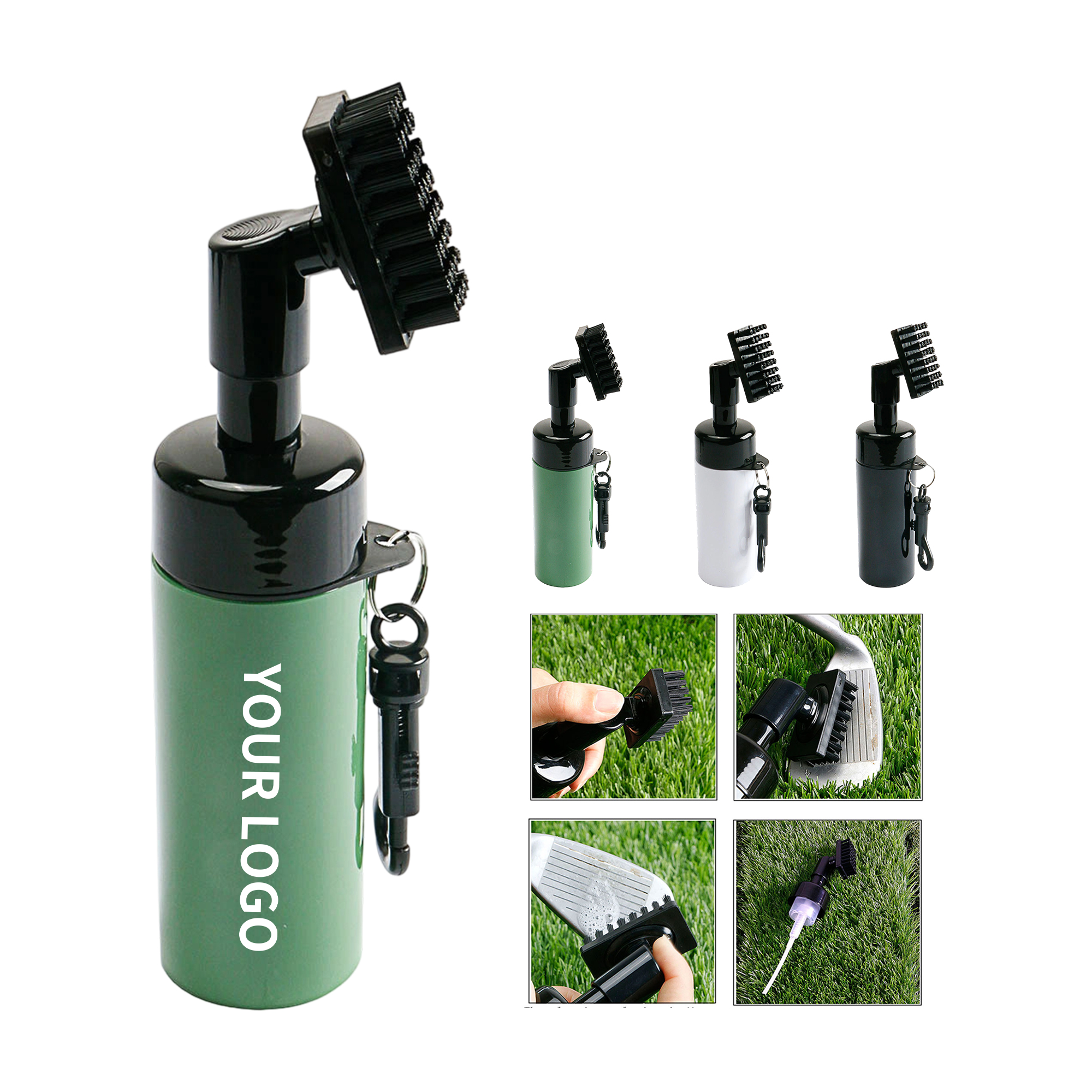 Polypropylene Golf Club Cleaning Brush With Water Spray Bottle 2